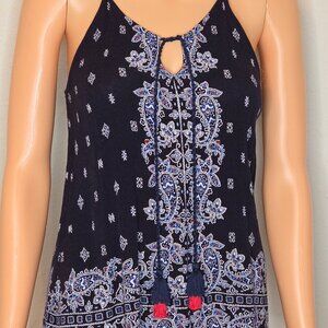 LUQ Women's Rachell Tie Sleeveless Spaghetti Strap Top, Size Small